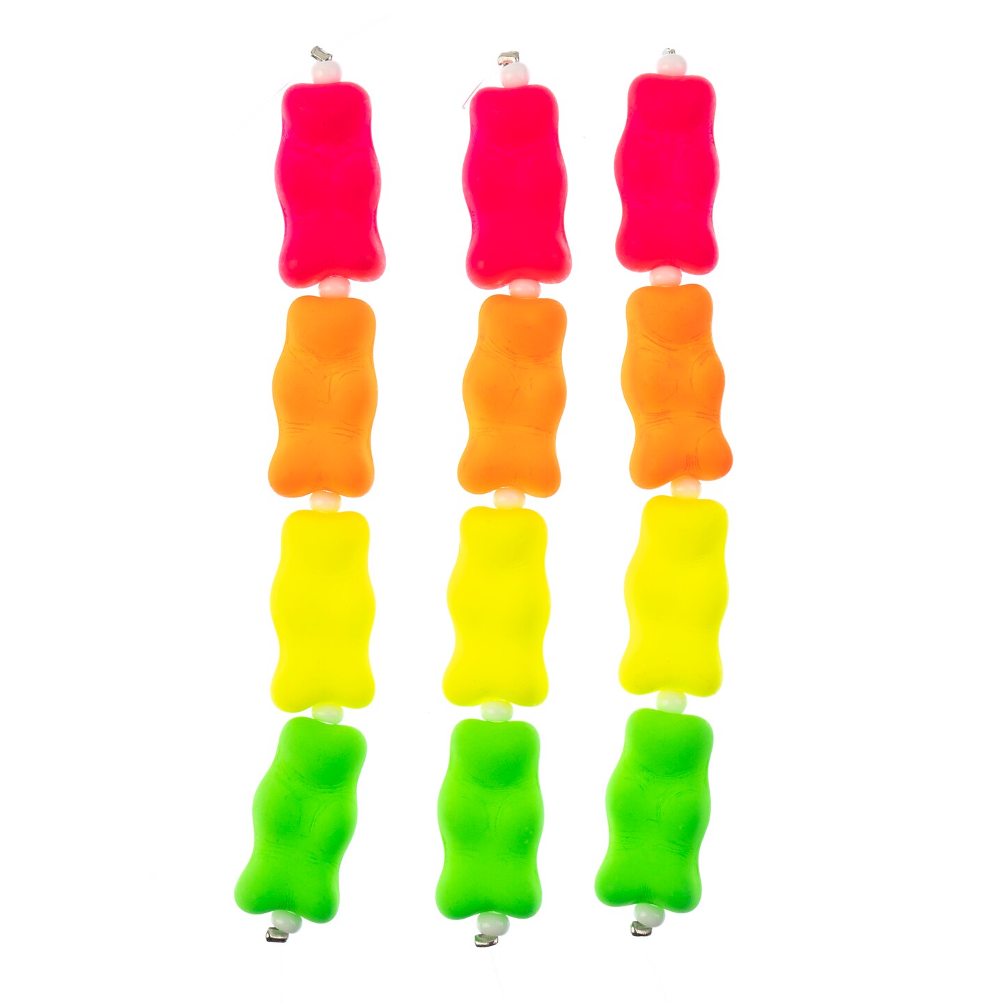 John Bead 3-Strand Czech Glass Assorted Gummy Bear Beads