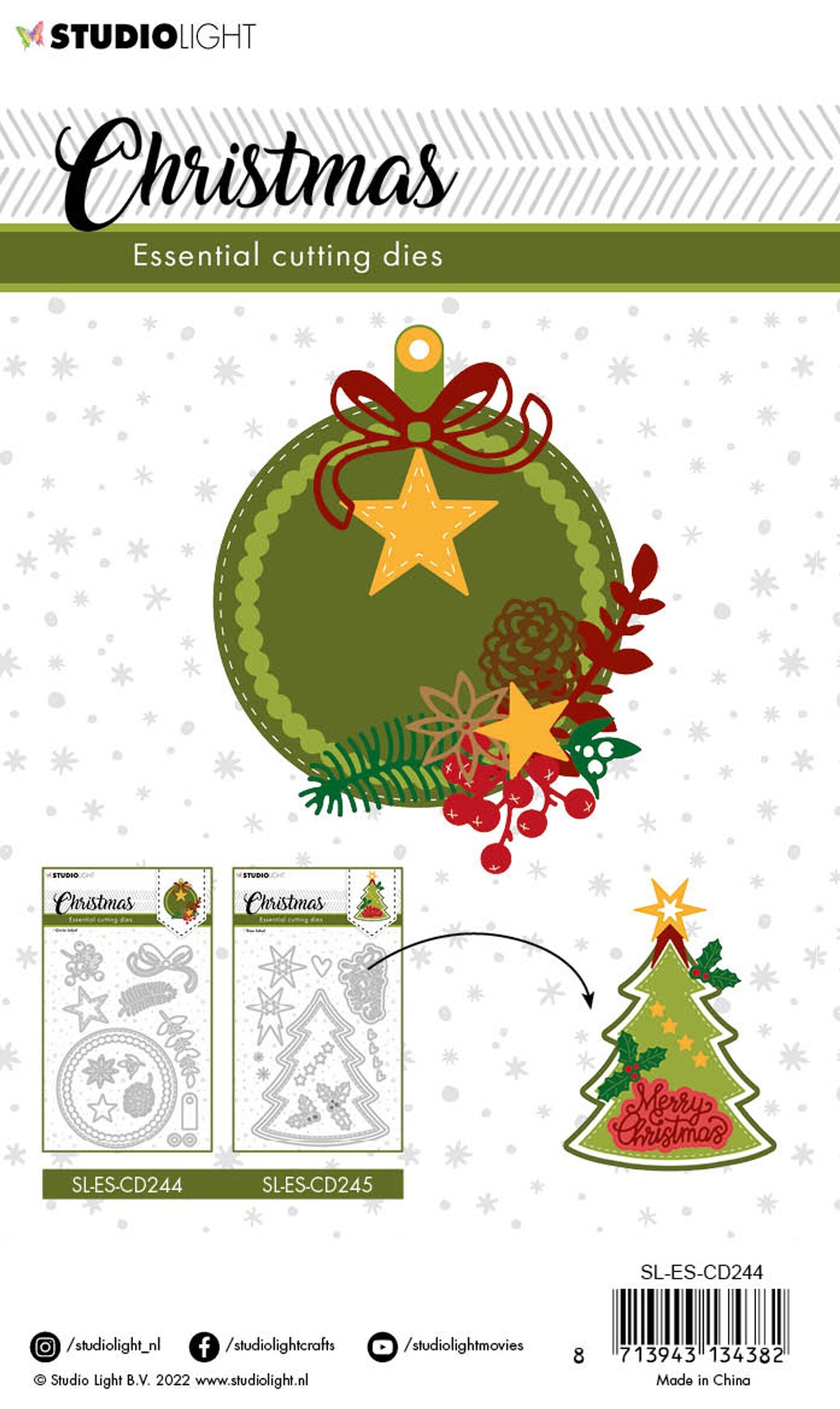 Studio Light SL Cutting Dies Christmas Circle Label Essentials 100x146x1mm 13 PC nr.244