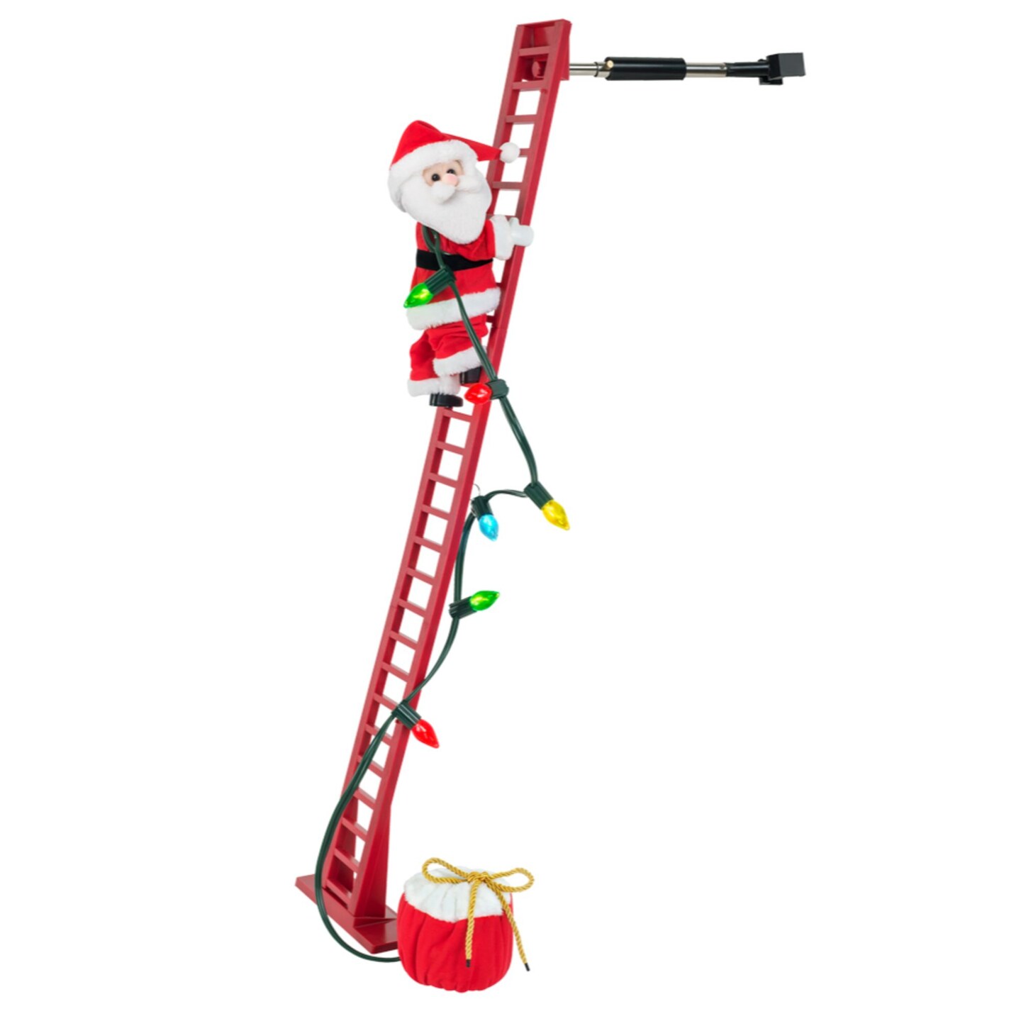 The Costume Center 40&#x22; Animated and Musical Climbing Santa with Light Strand Decoration