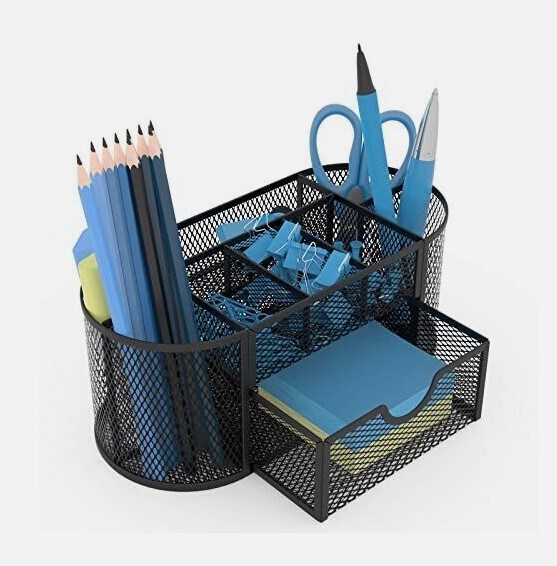 Desktop Pen Pencil Organizer Made of Metal Mesh