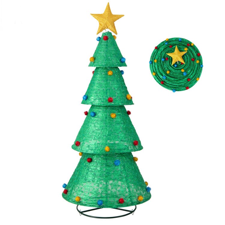 Pop-Up Christmas Tree with 200 Warm White LED Lights for Indoors &#x26; Outdoors