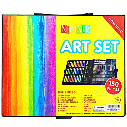 NimNik Art Supplies Girls Art Set Case - 150 Pcs Art Supplies Coloring Set for Ages 3-6 Artist Drawing Kits forGirls Boys SCH