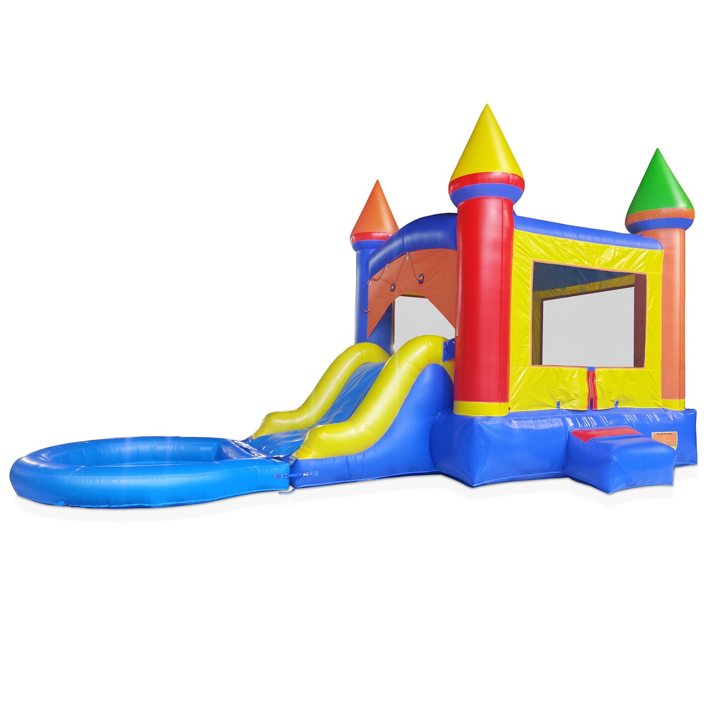 Cloud 9 Castle Inflatable Combo Bounce House with Splash Pool and Water Slide for Kids - Commercial-Grade Combo Bouncer Includes Blower