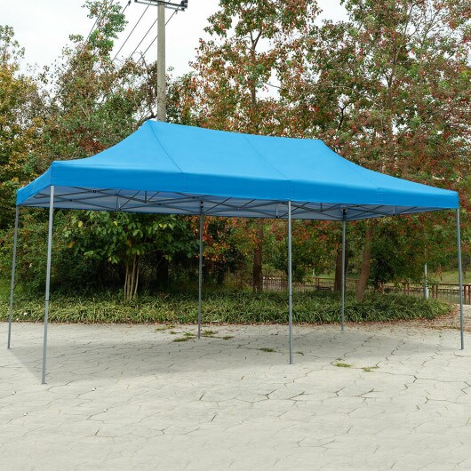 10&#x27; x 20&#x27; Carport Tent Pop Up Wedding Tent Folding Shelter Canopy-Blue