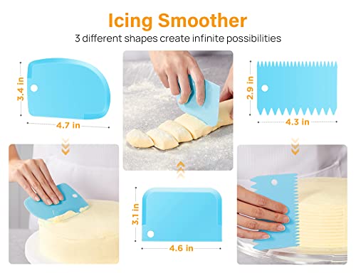 32-Piece Piping Bags and Tips Set with 24 Icing Piping Tips, 2 Reusable Pastry Bags 12 Inch, Reusable Piping Icing Bags and Tips, Cake Decorating Kit for Frosting Cookie, Cupcake