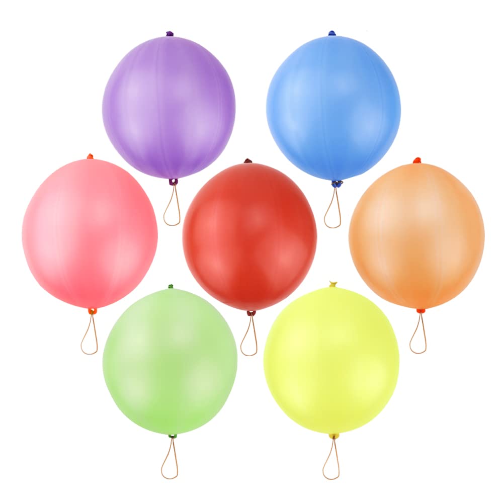 36 Pieces Punch Balloons Punching Balloon Heavy Duty Party Favors For Kids, Bouncy Balls with Rubber Band Handle for Birthday Party, Goodie Bag