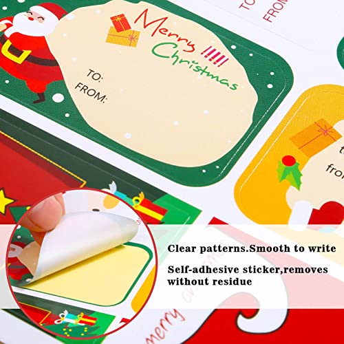 528 Pieces Christmas Gift Tags Stickers, Self Adhesive Christmas Present  Tags Sticker Labels, Name Tags Labels for Christmas Gift Wrapping