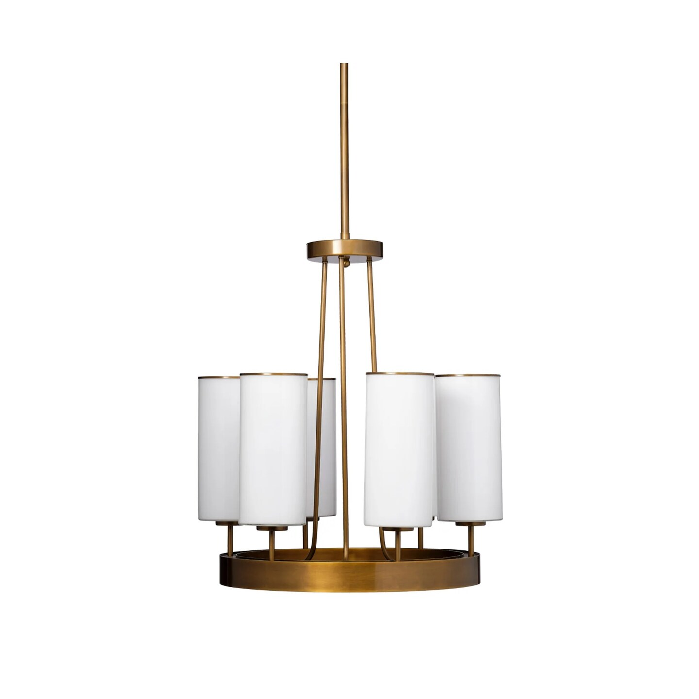 Jamie Young Company Cylindrical Glass Chandelier - 31&#x22; - White and Bronze