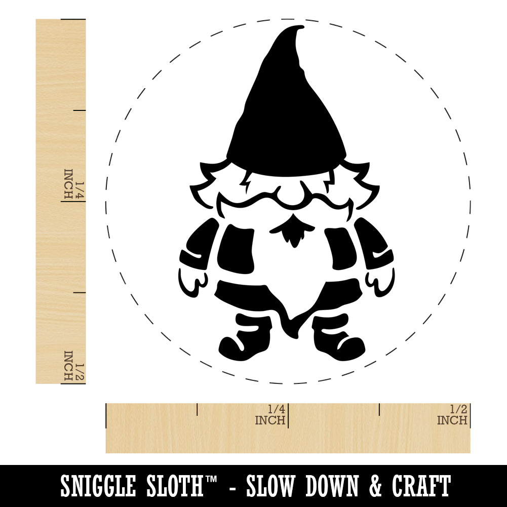 Whimsical Little Garden Gnome Self-Inking Rubber Stamp Ink Stamper for Stamping Crafting Planners