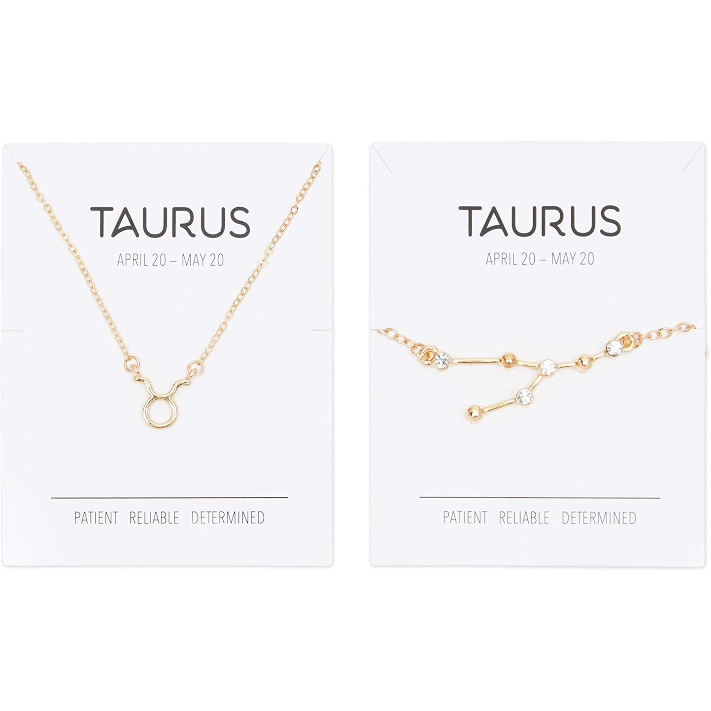 Taurus Zodiac Necklace and Bracelet, Gold Constellation Astrology Jewelry Gift Set for Women