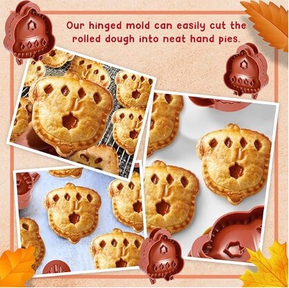 Hand Pie Mold Mini Pocket Pie Presser Fall Pie Mold Autumn Pie Maker Dough One Press Pastry Mold Tool for Baking Cookie Kitchen Christmas Thanksgiving Party Supplies (Acorn Shape)