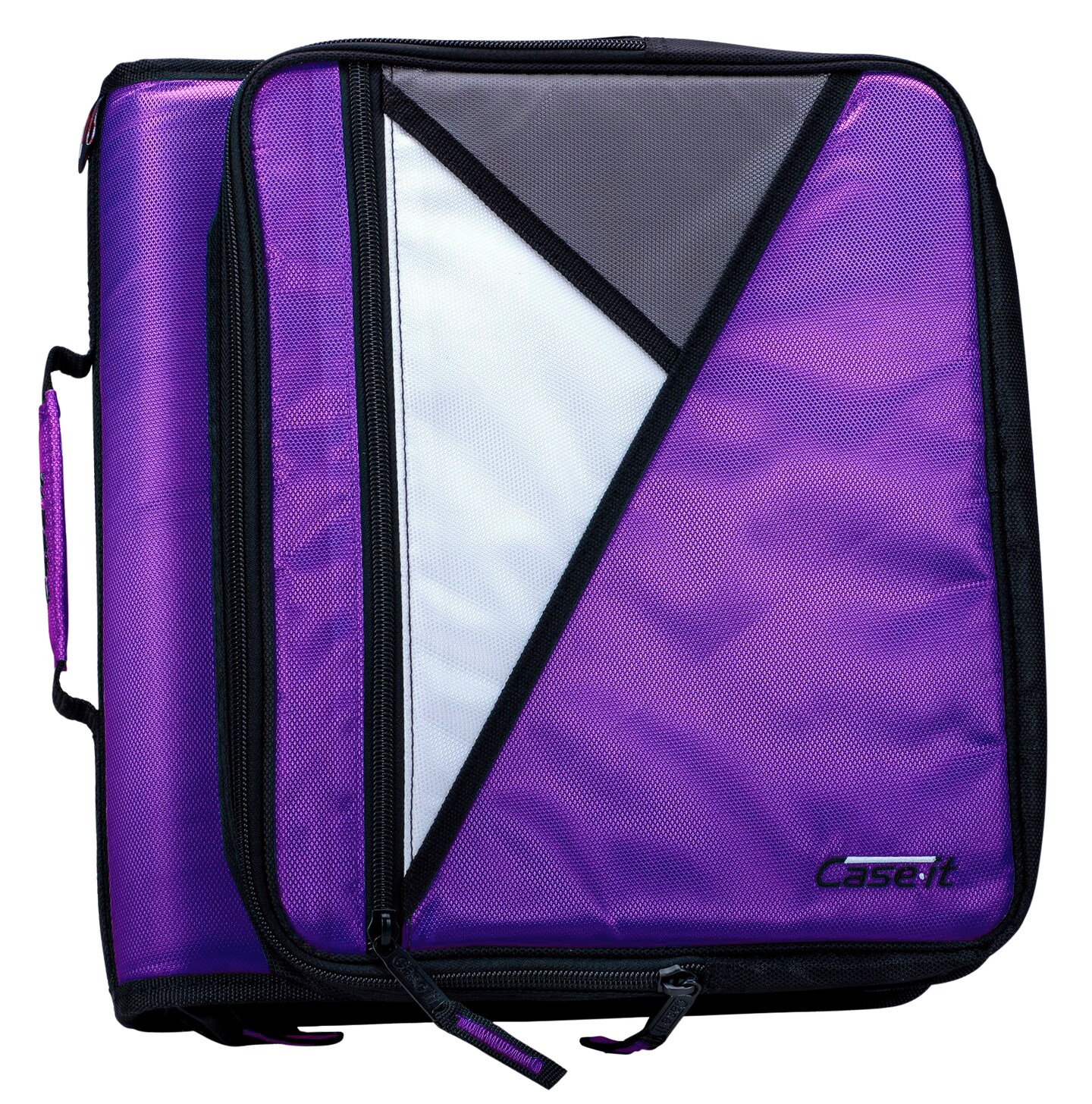 Case·it Universal Laptop Zipper Binder, ORing, 2 Inches, Deep Purple