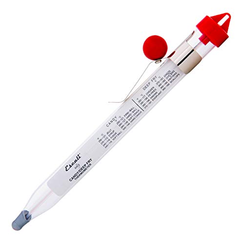 Precision Classic Candy/Deep Fry/Confection Glass Thermometer, Red/Clear