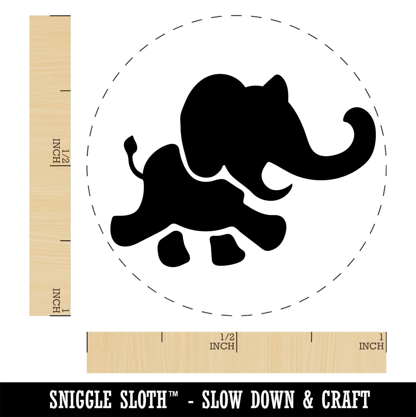 Marching Baby Elephant Self-Inking Rubber Stamp Ink Stamper for Stamping Crafting Planners