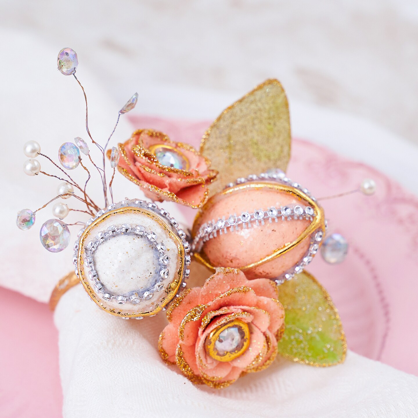 Easter Decorations - Easter Elegant Napkin Ring Premium Handcrafted, 1 unit