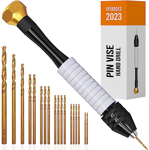 Pin Vise Small Hand Drill for Jewelry Making - Craft911 Manual Craft Drill  Sharp HSS Micro Mini Twist Drill Bits Set for Resin, Rotary Tools for Wood,  Jewelry, Plastic, Miniature - Golden