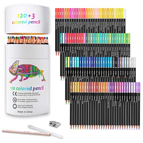 KALOUR Premium Colored Pencils,Set of 120 Colors,Artists Soft Core with  Vibrant Color,Ideal for Drawing Sketching Shading,Coloring Pencils for  Adults Beginners kids