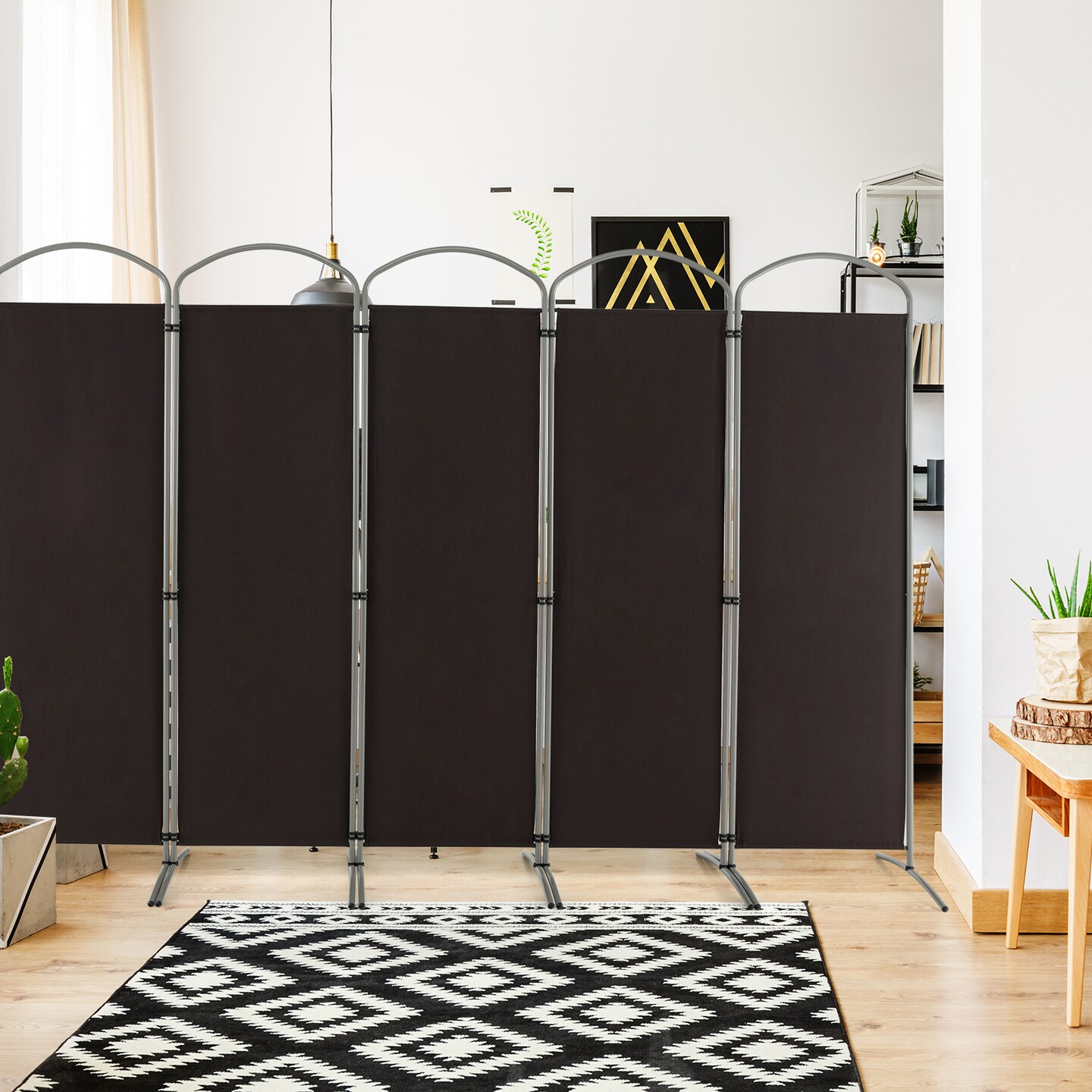 6 Feet 6-Panels Freestanding Folding Privacy Screen