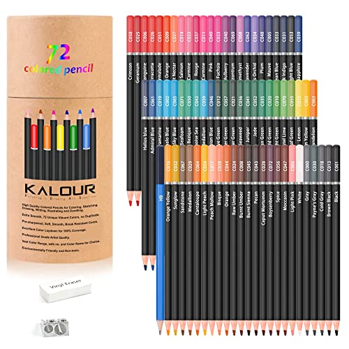 Colored Pencils for Adult Coloring Book,Set of 72 Colors,Artists Soft Core with Vibrant Color,Ideal for Drawing Sketching Shading,Coloring Pencils for Adults Beginners kids