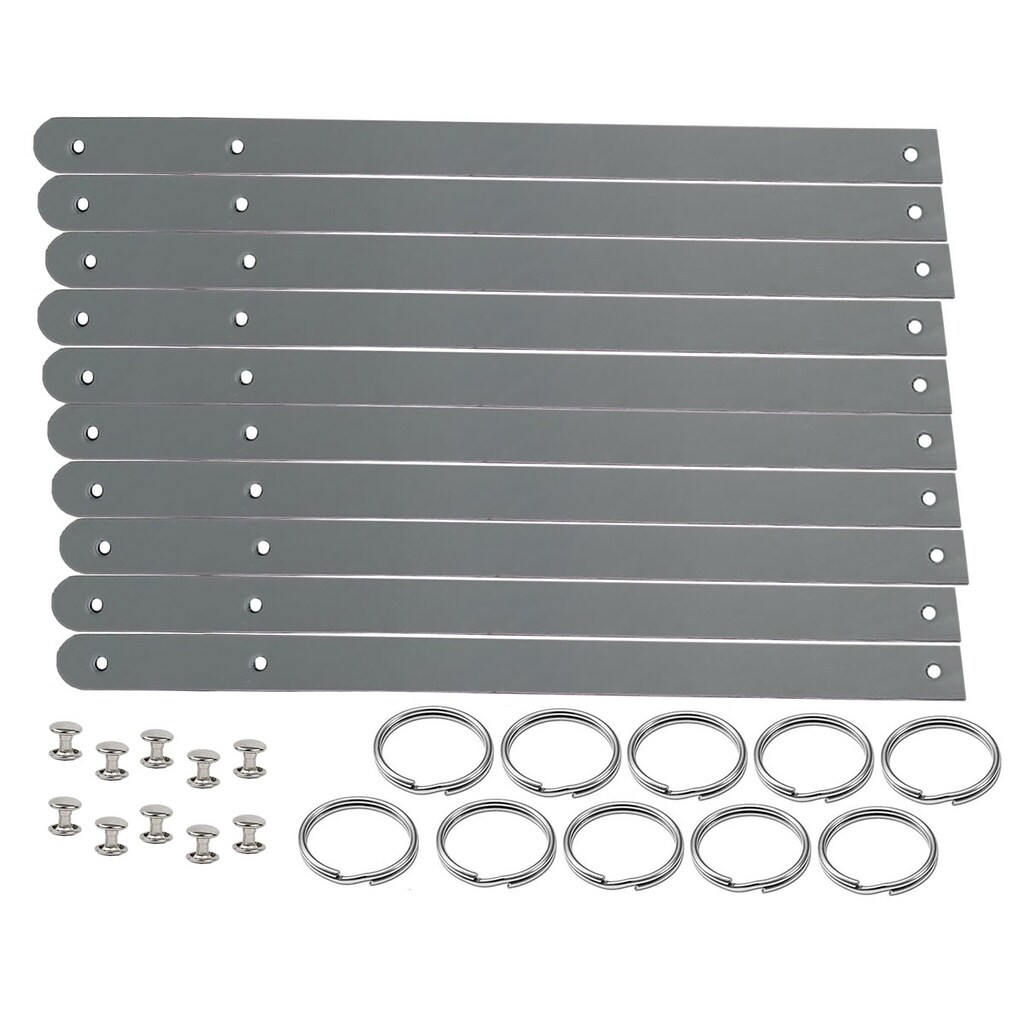 1/2" Blank Leather Keychains Kit - 10 Pre-Cut Blank Keyrings for Stamping & Engraving