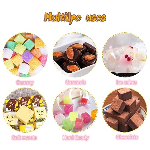 Square Candy Molds Silicone Molds for Hard Candy, Gummy, Caramels, Chocolate, Ganache, Ice Cubes, 252 Cavity