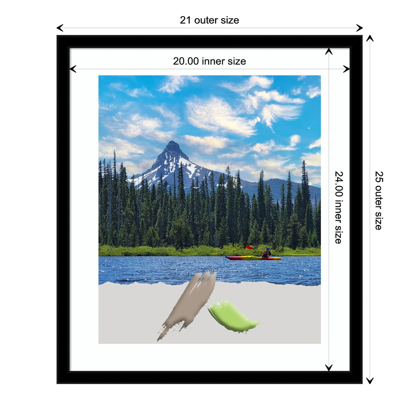 Jet Black Picture Frame, Photo Frame, Art Frame