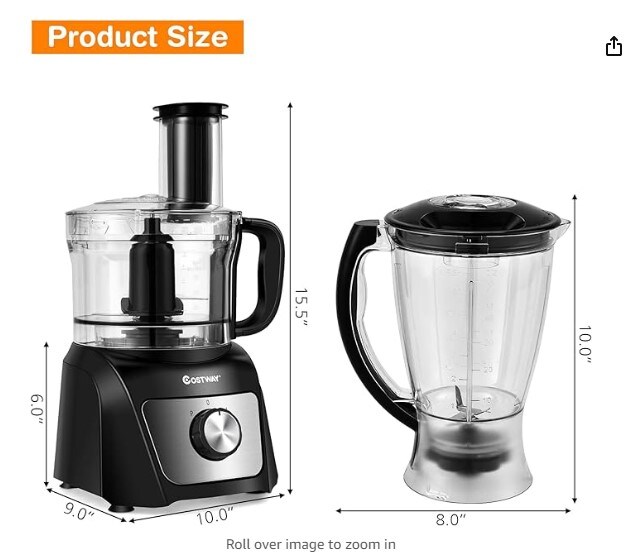 500W Professional Food Chopper with 3 Blades, 3-Speed Adjustment, Dual  Safety Lock Design, Large Capacity Bowls, for Crushing, Slicing, Shredding,  and Juicing