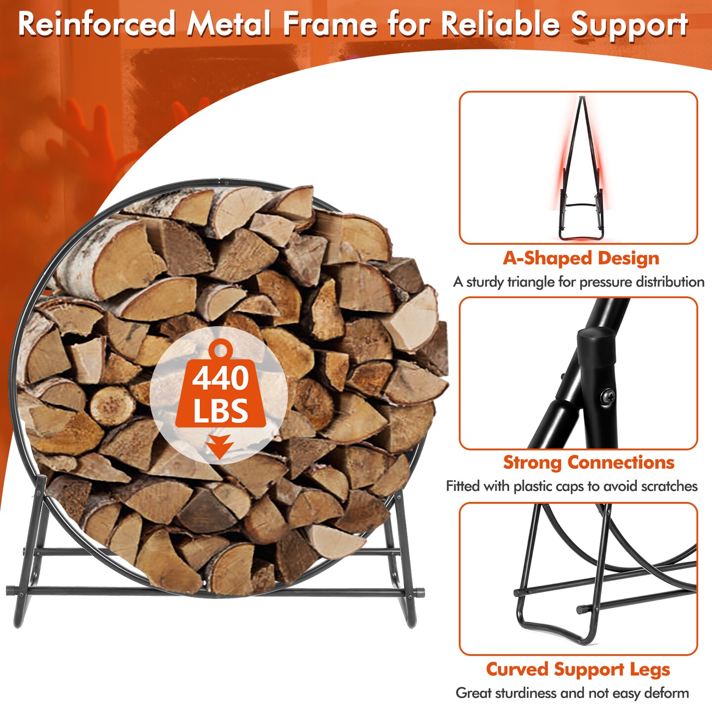 Tubular Steel Firewood Storage Rack