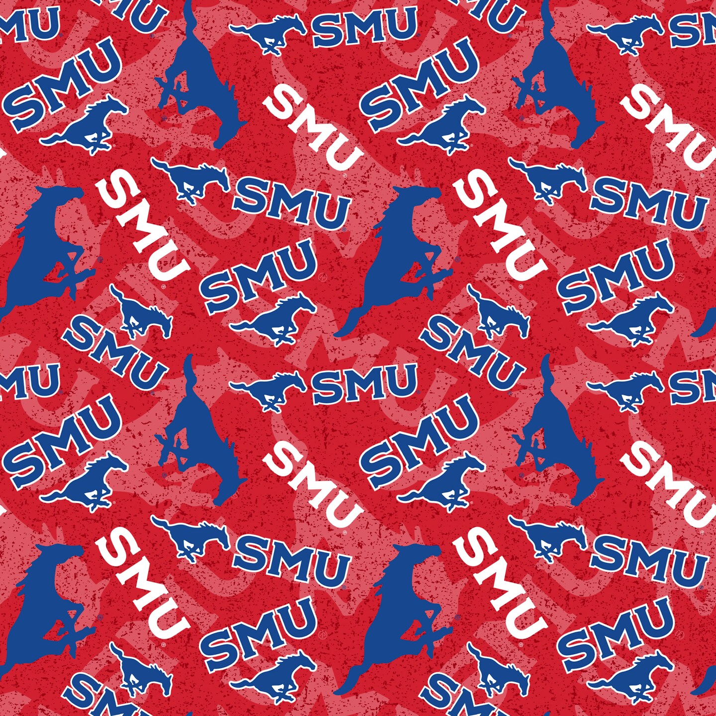 Sykel Enterprises-Southern Methodist University Cotton Fabric-SMU Mustangs Tone On Tone Cotton Quilting Fabric