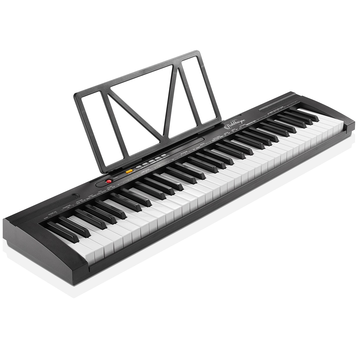 Ashthorpe 61-Key Digital Electronic Keyboard Piano for Beginners, Includes Headphones, Mic and Keynote Stickers