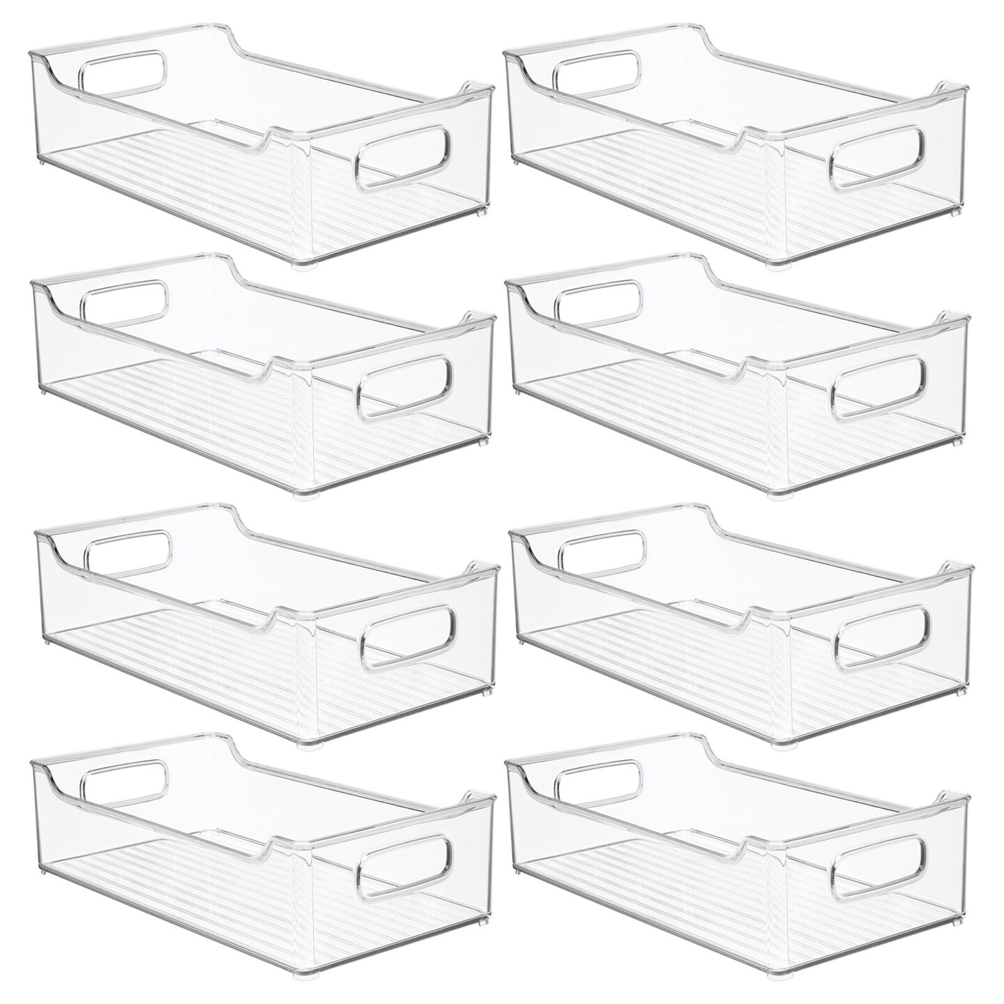 mDesign Kitchen Plastic Storage Organizer Bin, Open Dip Front and Handles