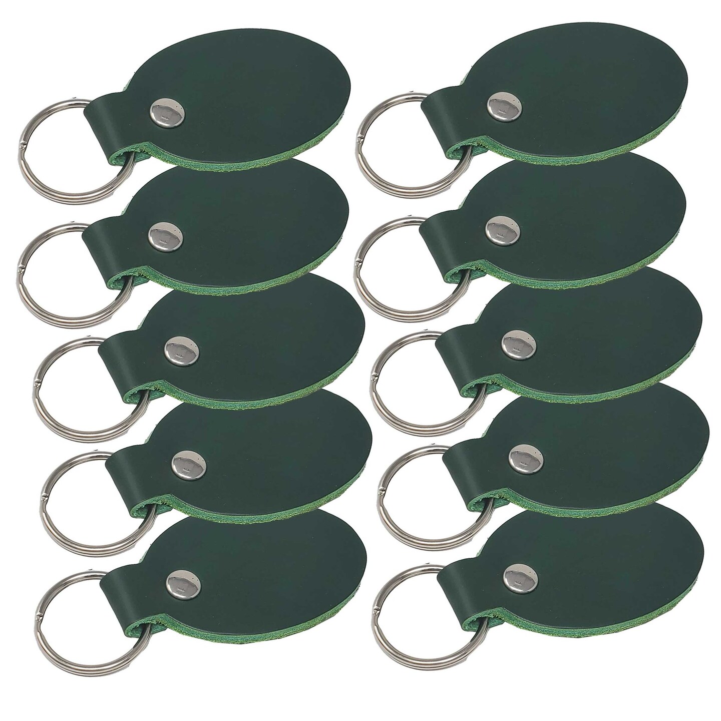 Leather Key Chains Blank 10 Pack - Hot Stamping, Embossing, Laser Engraving Ready-Promotional, Business gifts