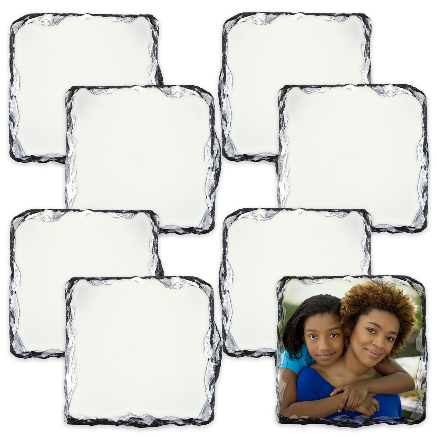 SubliSLATE Sublimation Slate Blank, Square Coaster for Photo Quality Sublimation Printing