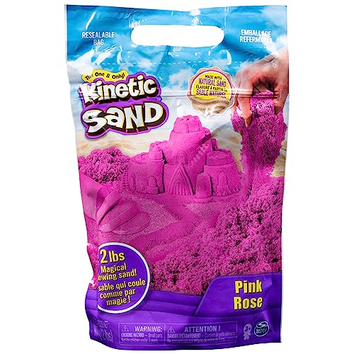 2 lb Pink Play Sand, Moldable Sensory Toys for Kids, Resealable Bag, Holiday & Christmas Gifts for Kids Ages 3+