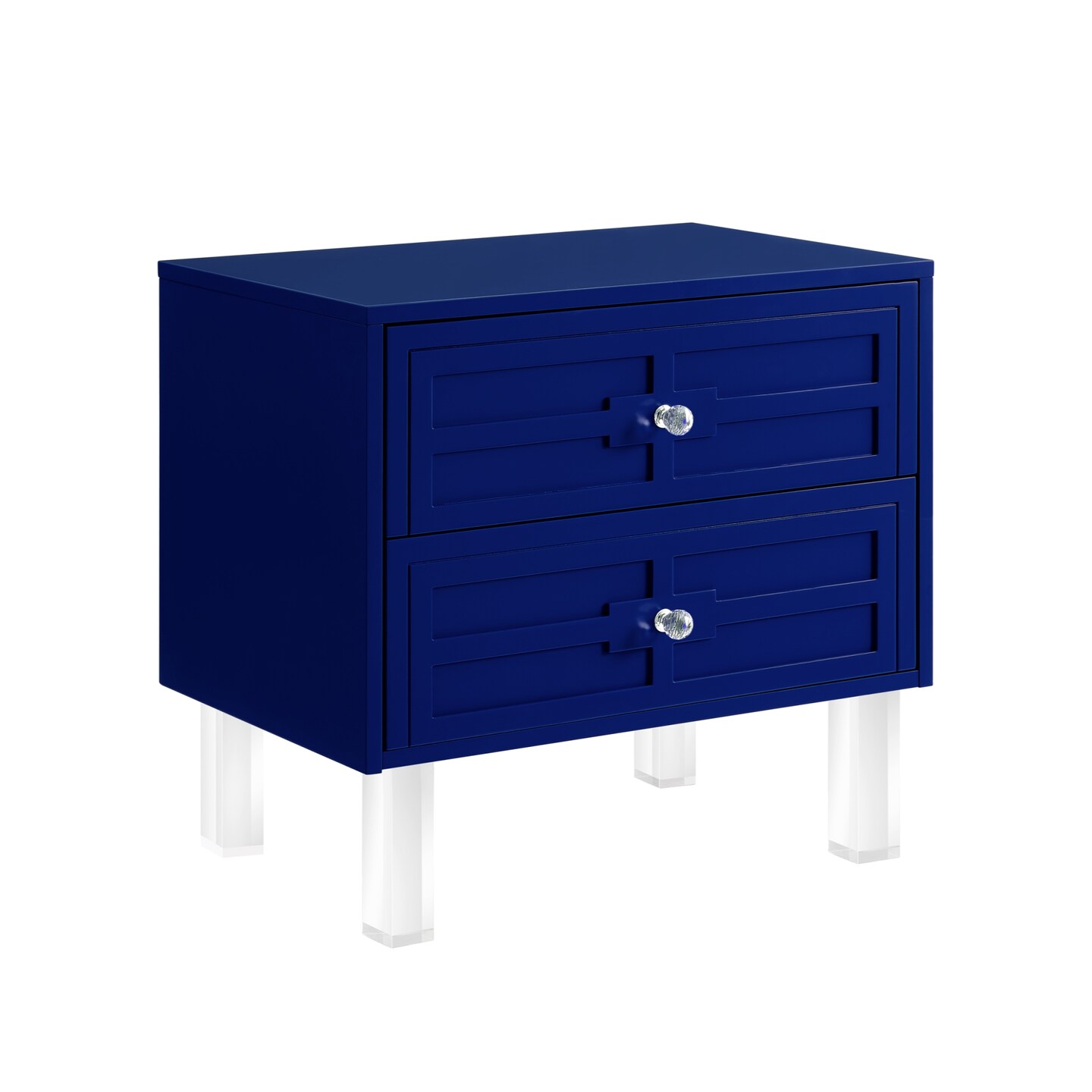 Gillian Modern Lacquered Lucite Leg Side/Accent Table/Nightstand
