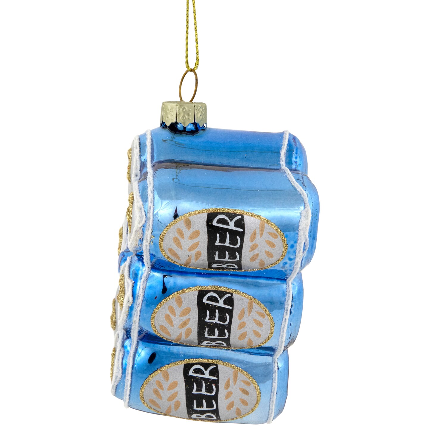 Northlight 3&#x22; Six Pack Canned Beer Glass Christmas Ornament