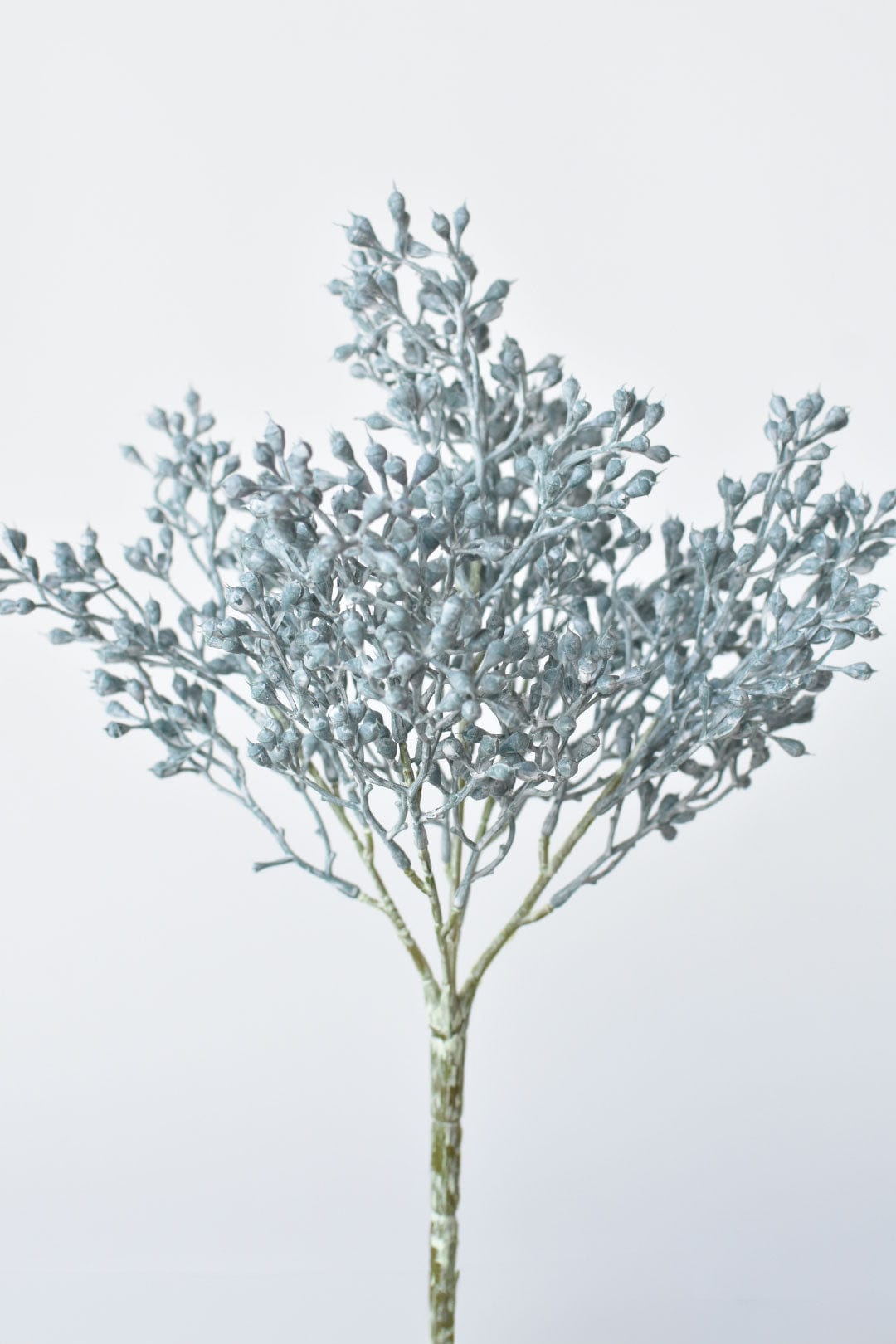 13&#x27; Faux Light Blue Gray Berry Bush Stem