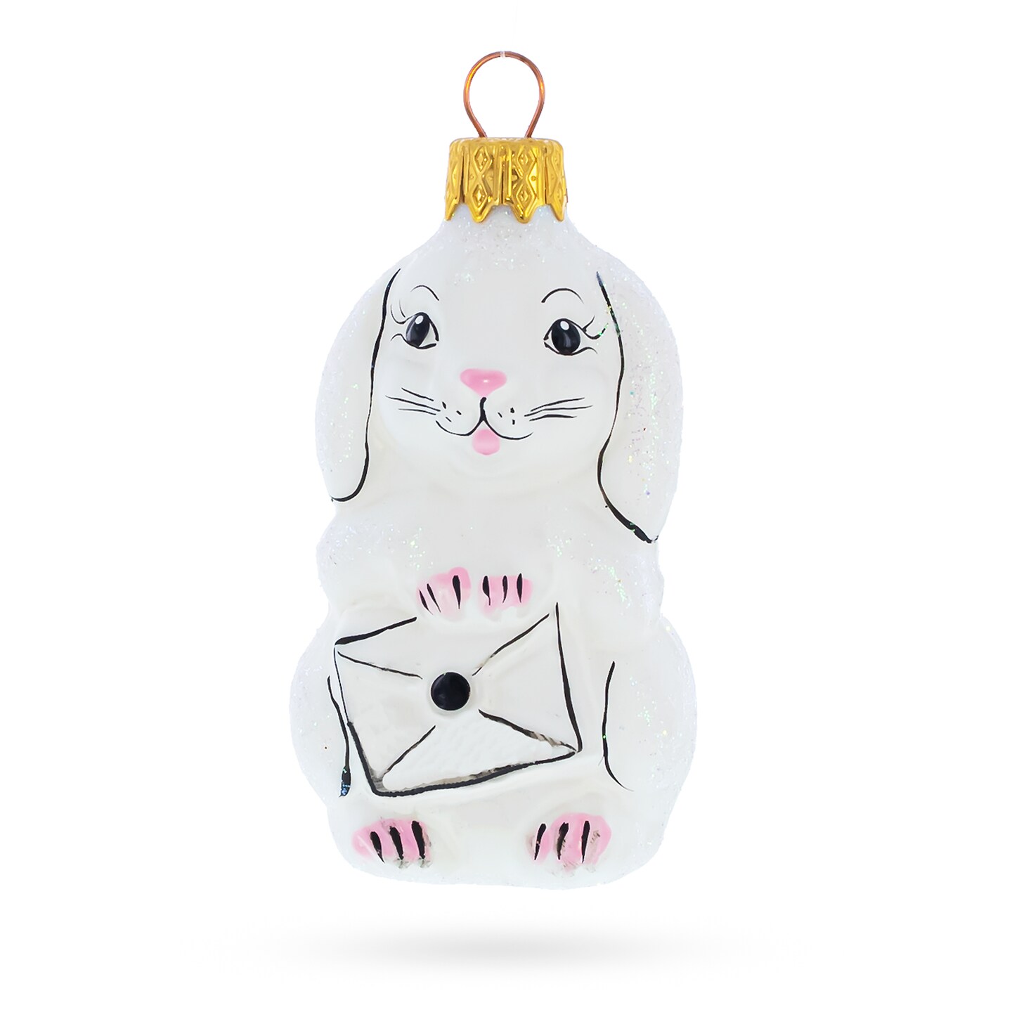 Bunny with Letter Glass Ornaments