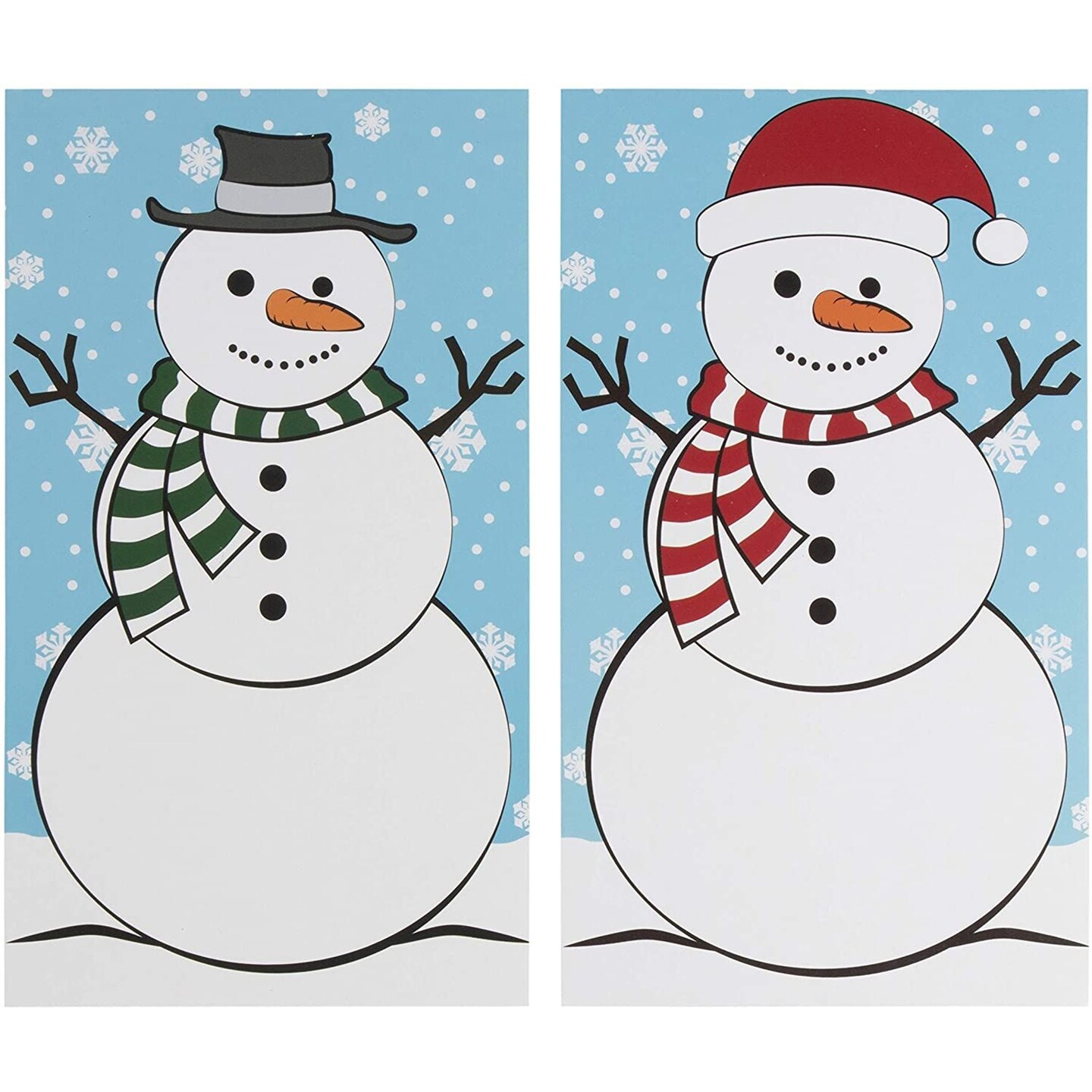 16 Player Build A Snowman Family Christmas Games, Holiday Party Supplies, Team Activity Kit for Adults