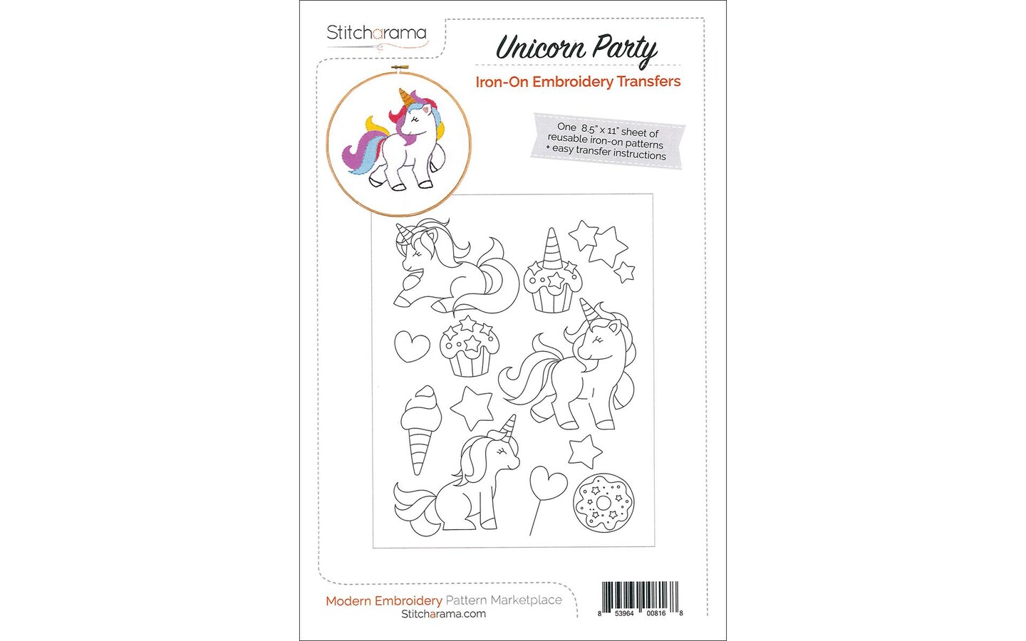 Stitcharama Hot Iron Transfer Unicorn Party