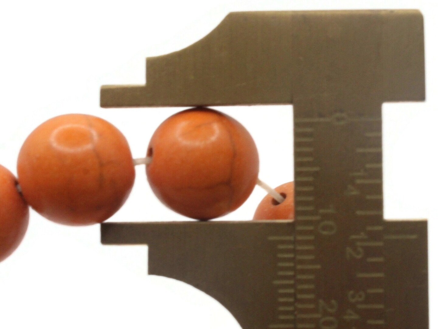 32 12mm Round Dyed Orange Synthetic Turquoise Stone Beads