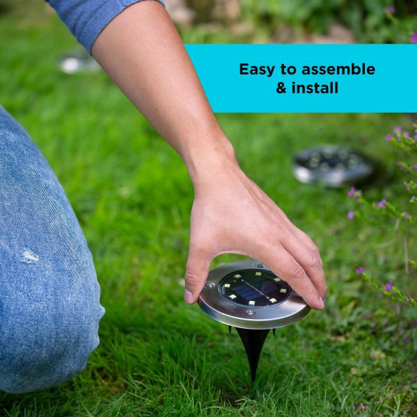 BLACK+DECKER Outdoor Solar Disk Light - 8 Pack (BDSLDK8P)
