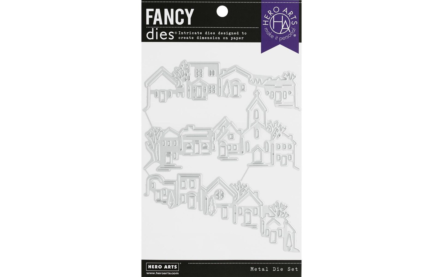 Hero Arts DiesFancy TriFold Edge Village
