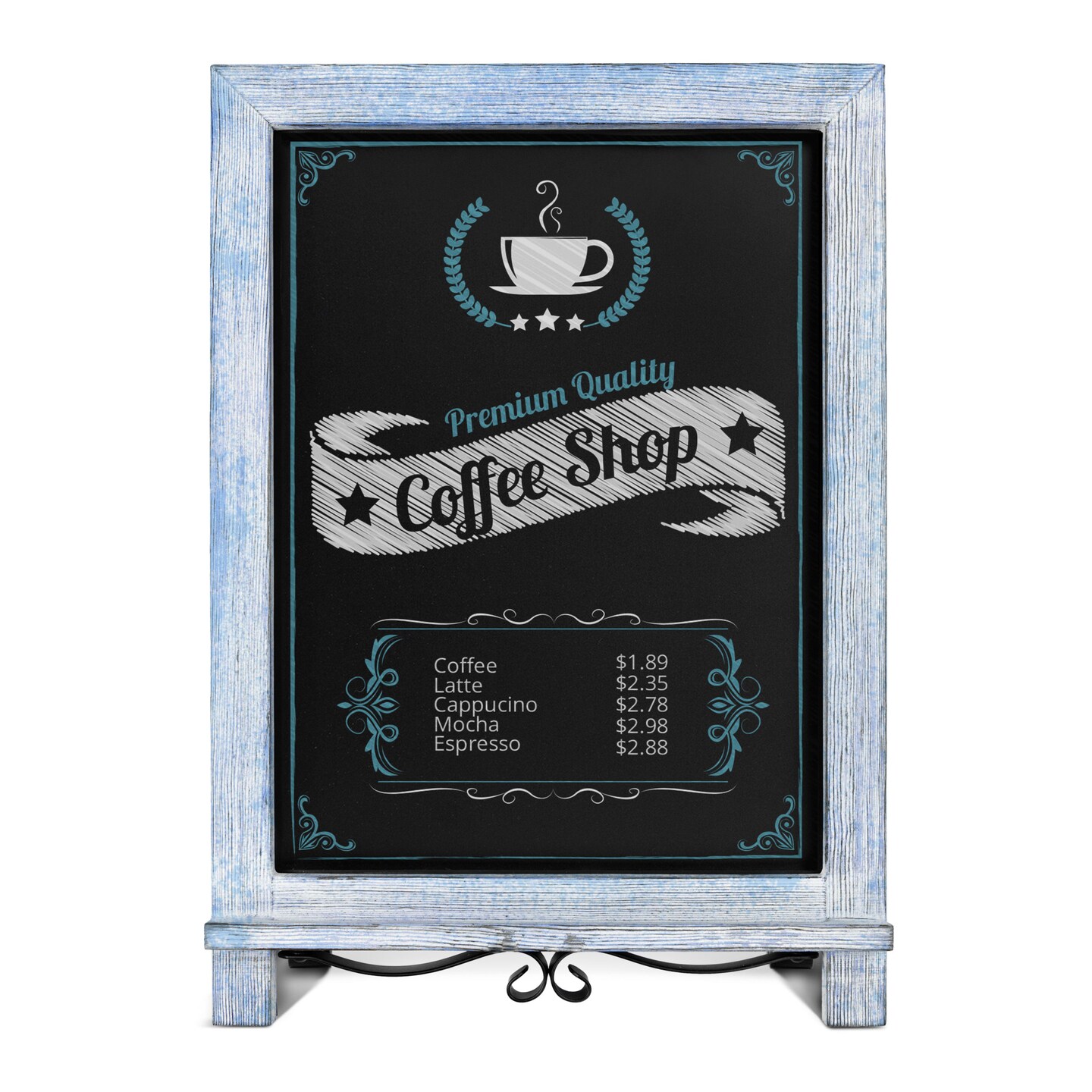 HBCY Creations Hanging or Tabletop Chalkboard with Legs/Wedding Table Sign/Kitchen Countertop Memo Board