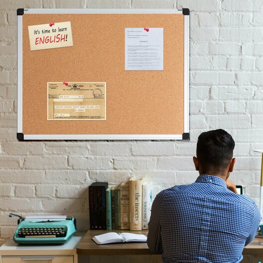 24&#x22; x 18&#x22; Cork Board Set with 10 Thumb Tacks-3 Pack