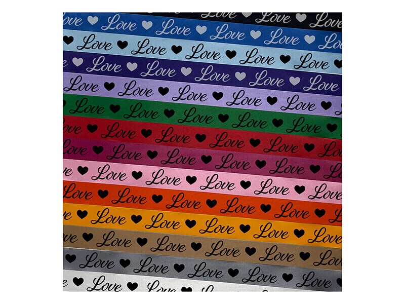 Love Cursive Text Satin Ribbon for Bows Gift Wrapping DIY Craft ...