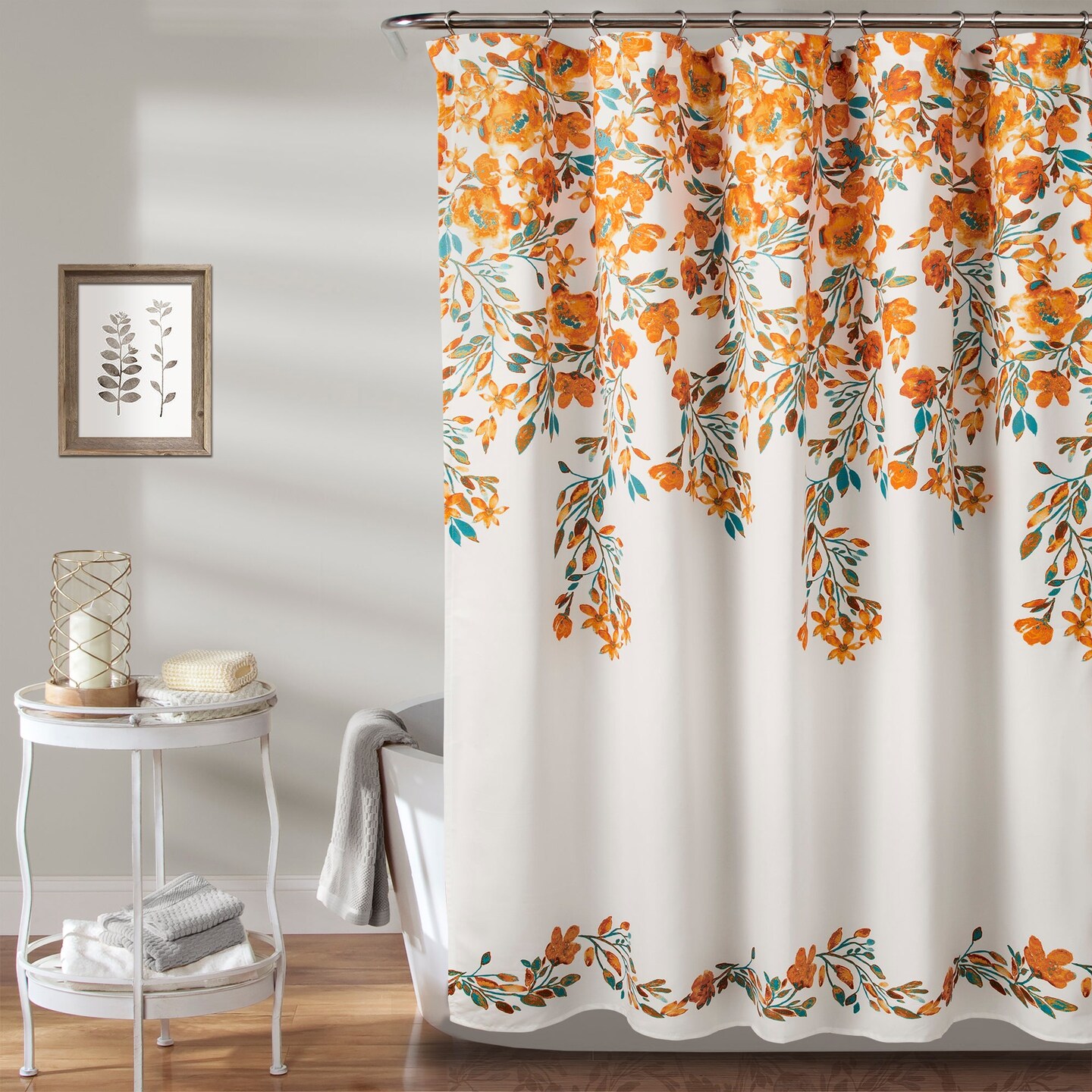 Farmhouse Shower Curtain Set with 12 Hooks, Rustic Bathroom Decor (72 x 72  in)