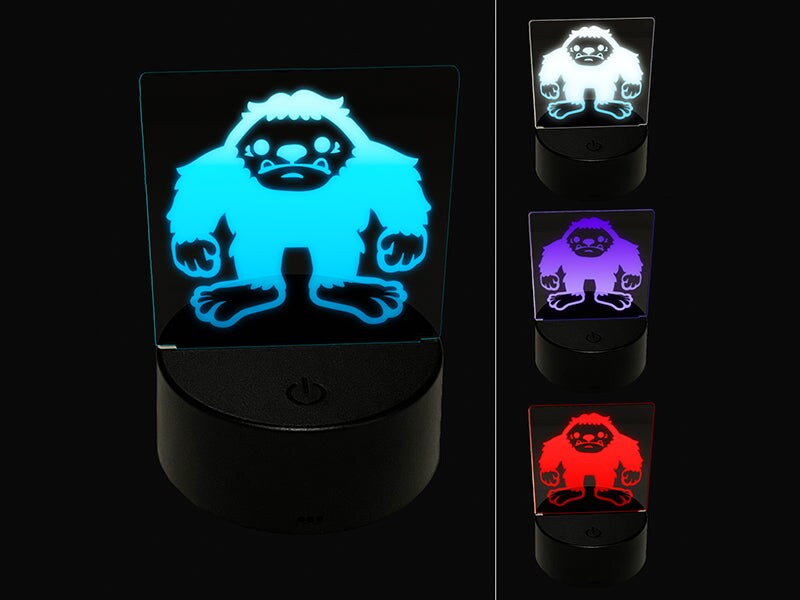 Bigfoot Sasquatch Cryptozoology 3D Illusion LED Night Light Sign Nightstand Desk Lamp