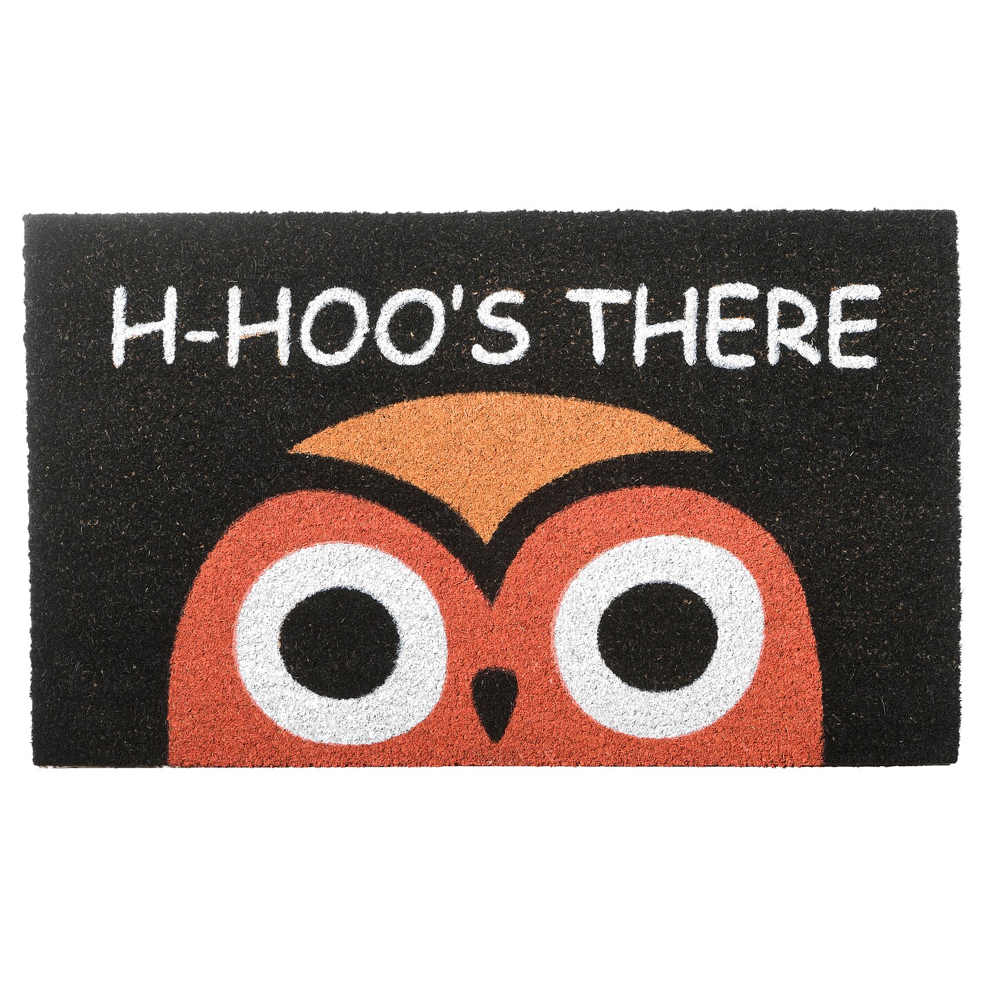 30&#x22; Owl Head Halloween Coir Doormat