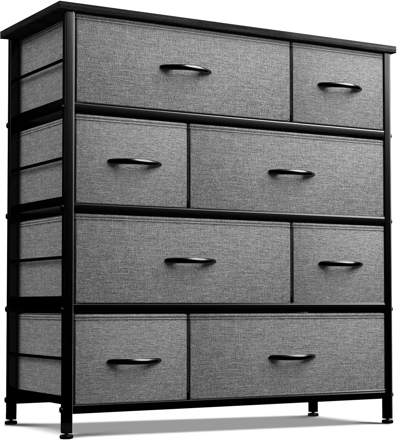 Sorbus Dresser with 8 Drawers - Storage Chest Organizer with Steel Frame, Wood Top, Handles, Fabric Bins